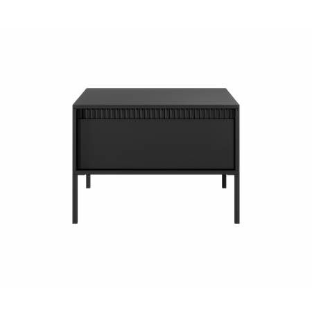 Stolik kawowy z szufladą ryflowane fronty SONEO czarna